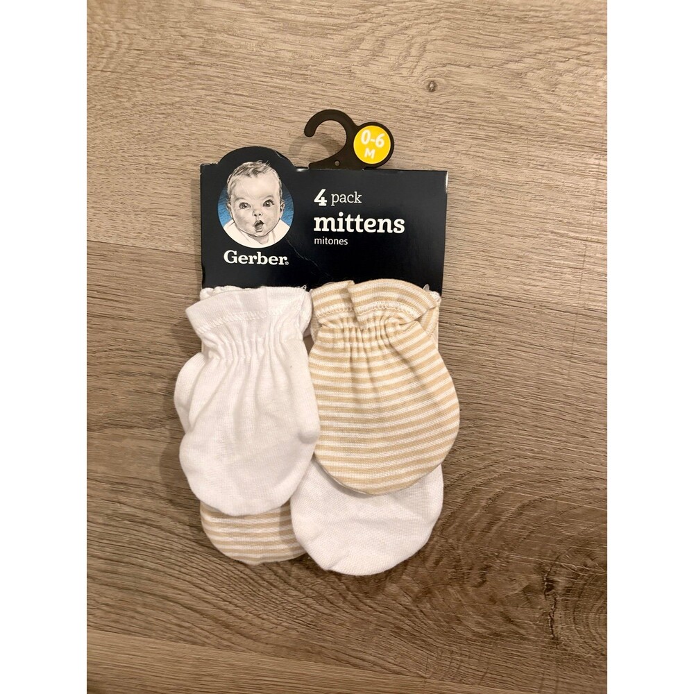 4 pack Gerber Unisex Baby‎ Hand Mittens NEW